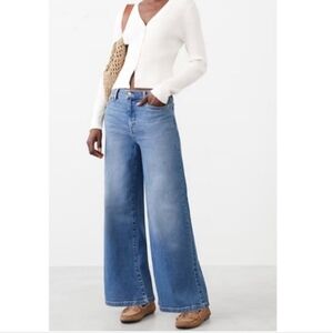 Banana Republic Wide-leg High-rise Jeans, Medium Wash, 30 10